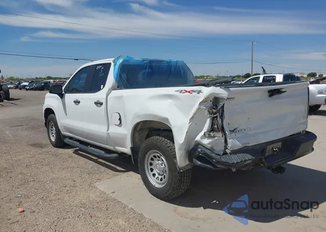 2021 Chevrolet Silverado 1500 4Wd Double Cab Standard Bed Wt z USA, uszkodzony, nr VIN 1GCRYAEF7MZ347703